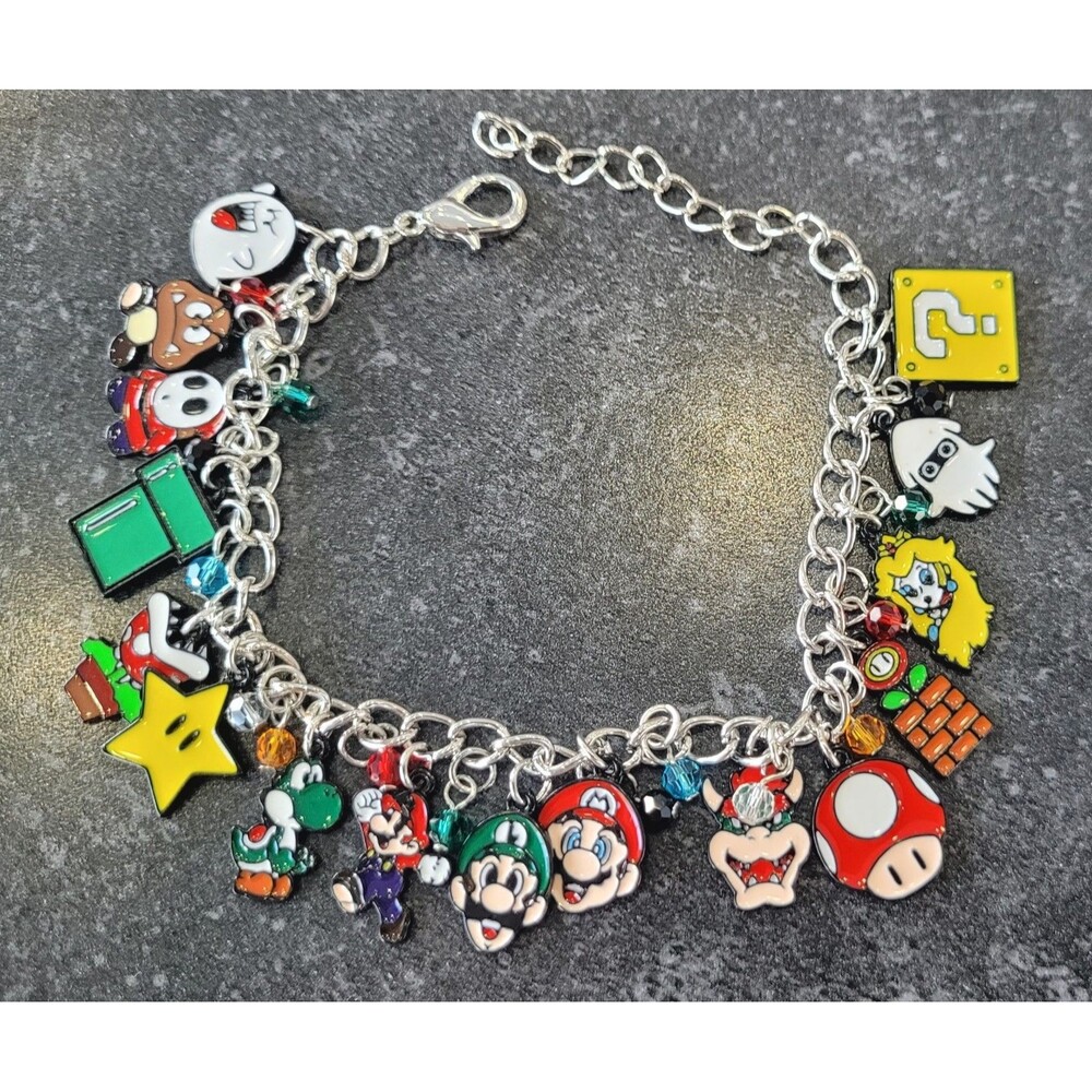 NWOT Mario Brothers Inspired Character Charm Bracelet